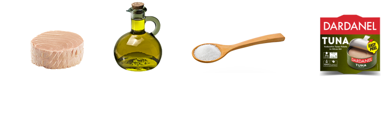 Just fish, olive oil and a little sea salt.