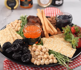 Dardanel Charcuterie Board and Crackers with Dardanel Sardines